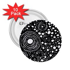 Circle Polka Dots Black White 2.25  Buttons (10 pack) 