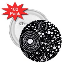 Circle Polka Dots Black White 2.25  Buttons (100 pack) 