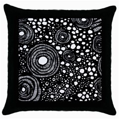 Circle Polka Dots Black White Throw Pillow Case (black) by Mariart