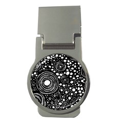 Circle Polka Dots Black White Money Clips (round) 