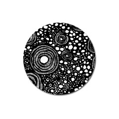 Circle Polka Dots Black White Magnet 3  (round) by Mariart