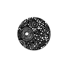 Circle Polka Dots Black White Golf Ball Marker