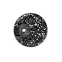 Circle Polka Dots Black White Hat Clip Ball Marker