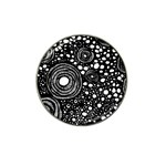 Circle Polka Dots Black White Hat Clip Ball Marker (4 pack) Front