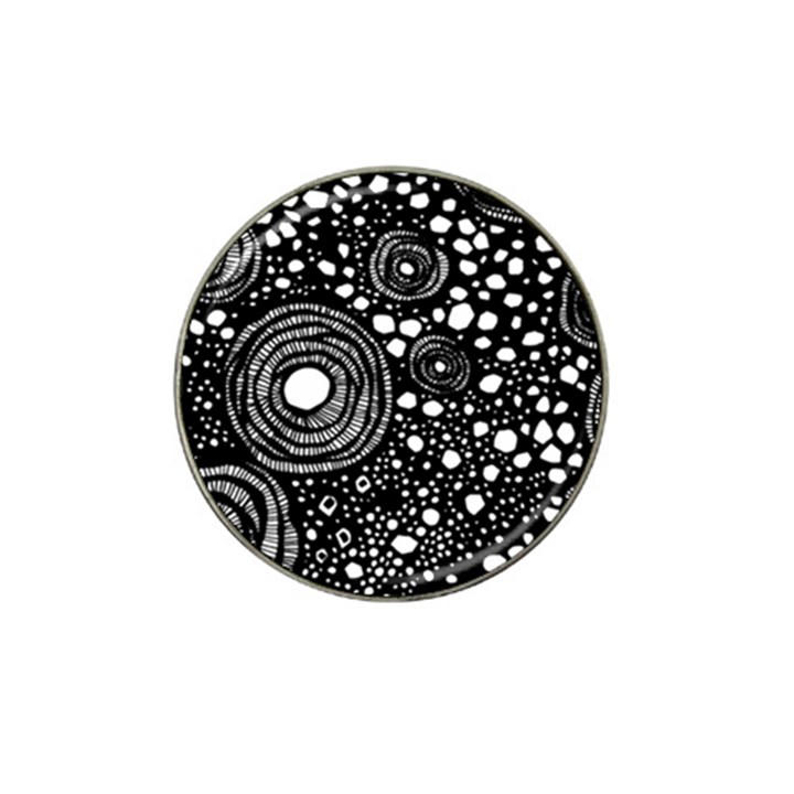 Circle Polka Dots Black White Hat Clip Ball Marker (4 pack)