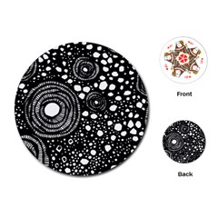 Circle Polka Dots Black White Playing Cards (Round) 