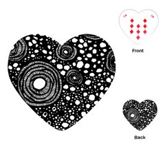 Circle Polka Dots Black White Playing Cards (Heart) 