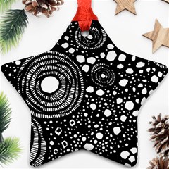 Circle Polka Dots Black White Star Ornament (Two Sides)