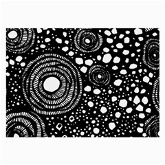 Circle Polka Dots Black White Large Glasses Cloth by Mariart