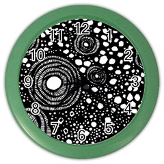 Circle Polka Dots Black White Color Wall Clocks