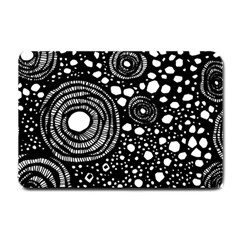 Circle Polka Dots Black White Small Doormat 