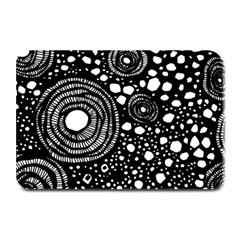 Circle Polka Dots Black White Plate Mats