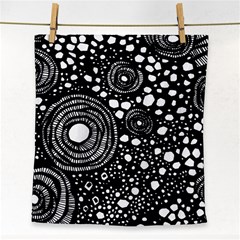 Circle Polka Dots Black White Face Towel