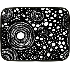 Circle Polka Dots Black White Fleece Blanket (mini)