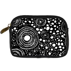 Circle Polka Dots Black White Digital Camera Cases by Mariart