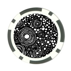 Circle Polka Dots Black White Poker Chip Card Guard (10 pack)