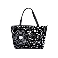 Circle Polka Dots Black White Shoulder Handbags by Mariart