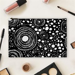 Circle Polka Dots Black White Cosmetic Bag (large)  by Mariart