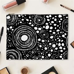 Circle Polka Dots Black White Cosmetic Bag (xl)