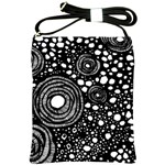 Circle Polka Dots Black White Shoulder Sling Bags Front