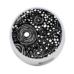 Circle Polka Dots Black White 4-port Usb Hub (two Sides) 