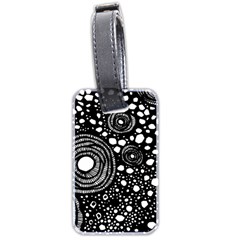 Circle Polka Dots Black White Luggage Tags (two Sides) by Mariart