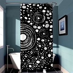 Circle Polka Dots Black White Shower Curtain 36  x 72  (Stall) 