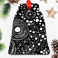 Circle Polka Dots Black White Bell Ornament (Two Sides)