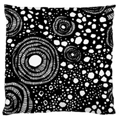 Circle Polka Dots Black White Large Cushion Case (two Sides) by Mariart