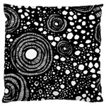 Circle Polka Dots Black White Large Cushion Case (Two Sides) Front