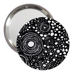 Circle Polka Dots Black White 3  Handbag Mirrors by Mariart