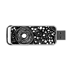 Circle Polka Dots Black White Portable USB Flash (One Side)