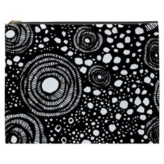 Circle Polka Dots Black White Cosmetic Bag (xxxl)  by Mariart