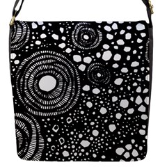 Circle Polka Dots Black White Flap Messenger Bag (s) by Mariart