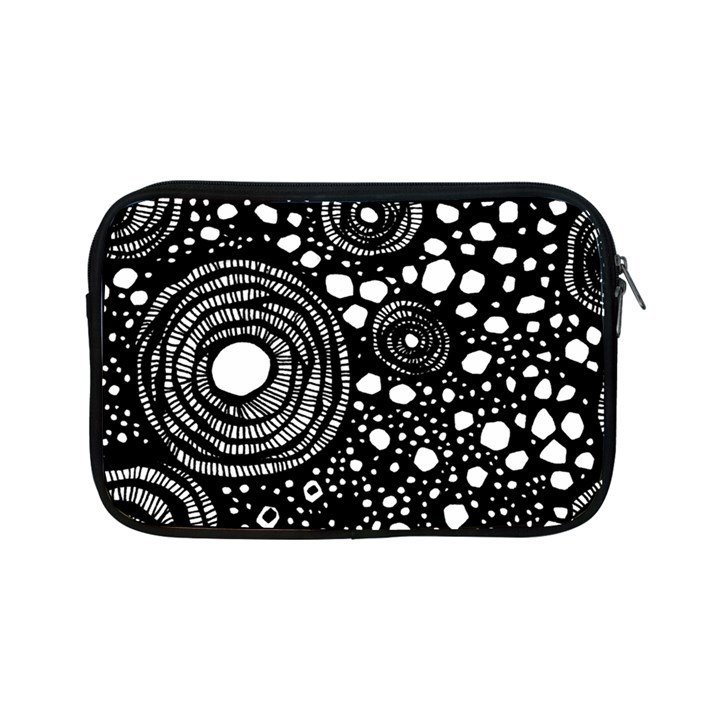 Circle Polka Dots Black White Apple iPad Mini Zipper Cases