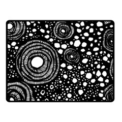 Circle Polka Dots Black White Double Sided Fleece Blanket (small)  by Mariart