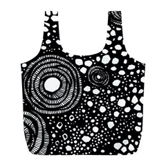 Circle Polka Dots Black White Full Print Recycle Bags (l)  by Mariart