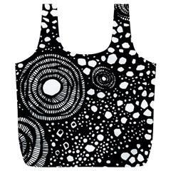 Circle Polka Dots Black White Full Print Recycle Bags (l)  by Mariart