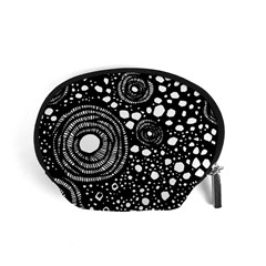 Circle Polka Dots Black White Accessory Pouches (small)  by Mariart