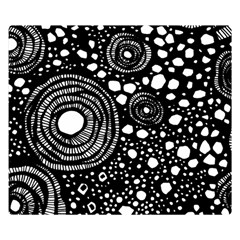 Circle Polka Dots Black White Double Sided Flano Blanket (small) 