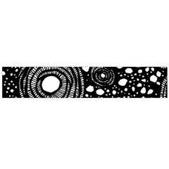 Circle Polka Dots Black White Flano Scarf (Large)