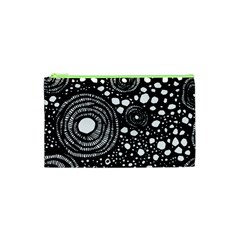 Circle Polka Dots Black White Cosmetic Bag (XS)