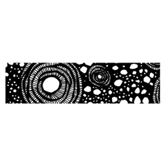 Circle Polka Dots Black White Satin Scarf (Oblong)