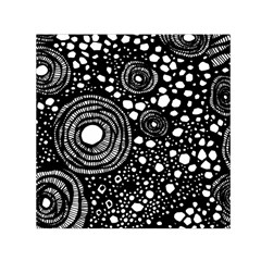 Circle Polka Dots Black White Small Satin Scarf (square)