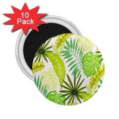 Amazon Forest Natural Green Yellow Leaf 2 25  Magnets (10 Pack)  by Mariart