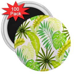 Amazon Forest Natural Green Yellow Leaf 3  Magnets (100 Pack) by Mariart