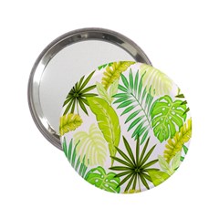 Amazon Forest Natural Green Yellow Leaf 2 25  Handbag Mirrors by Mariart