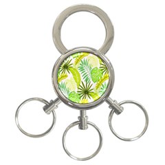 Amazon Forest Natural Green Yellow Leaf 3-ring Key Chains by Mariart