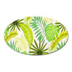 Amazon Forest Natural Green Yellow Leaf Oval Magnet by Mariart