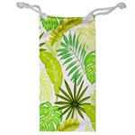 Amazon Forest Natural Green Yellow Leaf Jewelry Bag Front